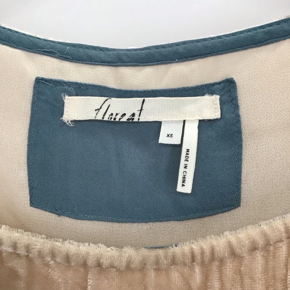 Anthropologie Floreat Crinkle Velvet Dress Casual Career Champagne Size XS - Picture 9 of 10